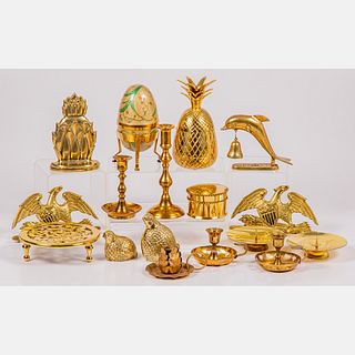 Seventeen Brass Decorative Items