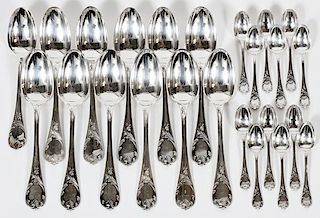 CHRISTOFLE FRENCH 'MARLY'SILVERPLATE DESSERT SPOONS