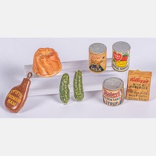 Eight Miniature German and Dolly Dear Pantry and Food Articles