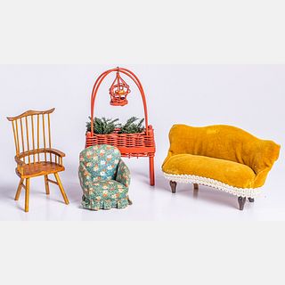 Four Dollhouse Furniture Objects