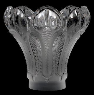 LALIQUE 'ESNA' CLEAR & FROSTED GLASS VASE