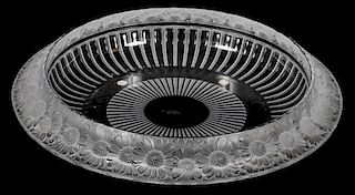 LALIQUE 'MARGUERITES' CLEAR & FROSTED GLASS BOWL