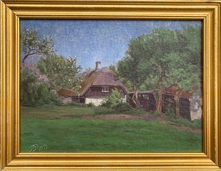 SUMMER COTTAGE OIL PAINTING