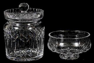 WATERFORD CRYSTAL BISCUIT JAR & BOWL