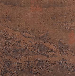 A Chinese silk scroll, Unknown mark