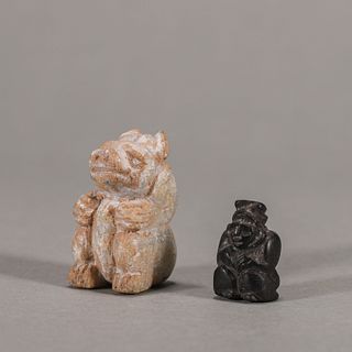 A group of jade pig and figurine