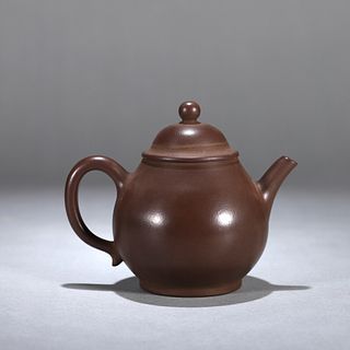 A purple clay pot