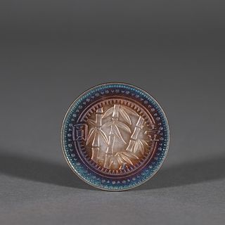 A bamboo patterned silver coin