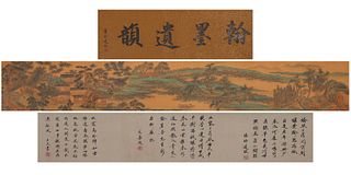 The Chinese landscape silk scroll, Zhang Zeduan mark