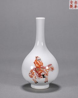 An iron red figure porcelain vase
