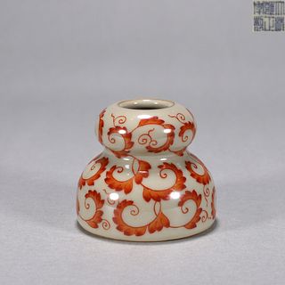 An iron red weed porcelain water pot