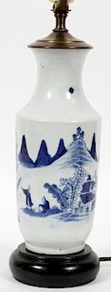 CHINESE CANTON PORCELAIN VASE MOUNTED AS A LAMP