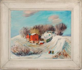 DEWEY ALBINSON (1898-1971) WPA ARTIST OIL ON CANVAS