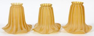 OPALESCENT GLASS LAMP SHADES C. 1930 THREE
