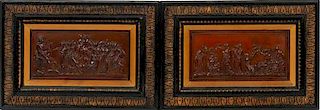 CLASSICAL STYLE COPPER RELIEF PLAQUES PAIR