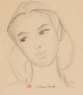 SUZANNE TOURTE (FRENCH 1904-1979) GRAPHITE ON PAPER