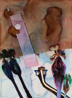 KEITH CROWN (1918-2010) WATERCOLOR ON PAPER