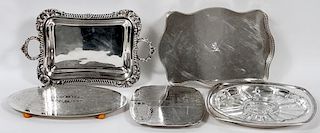 SILVERPLATE SERVING TRAYS & TRIVETS