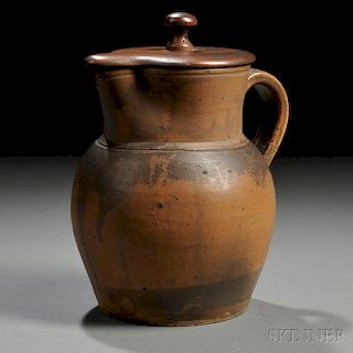 Stoneware Pitcher with Shaker-made Wooden Cover