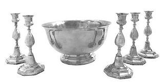 An American Silver-Plated Punch Bowl by Gorham Diameter of punch bowl 14 inches.