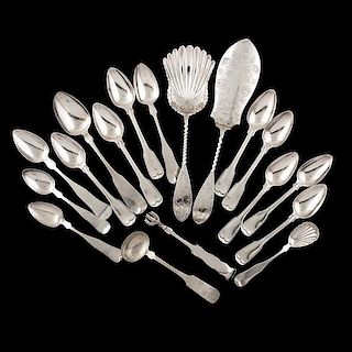 New England and Boston Coin Silver Flatware 