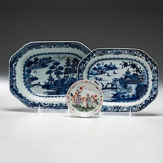 Chinese Export Porcelain Undertrays and Qianlong Saucer 