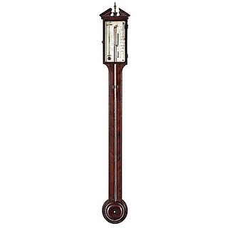 English Mahogany Stick Barometer 