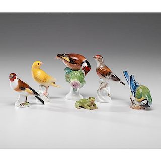 Meissen Porcelain Birds & Frog 