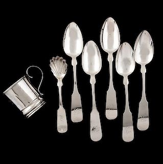 Boston Coin Silver Tablespoons & Christening Cup, Plus 