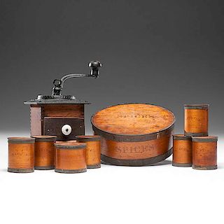 Imperial Coffee Grinder and Bentwood Spice Box 