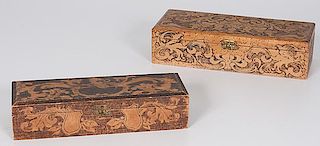 Pyrography Plaques and Glove Boxes 