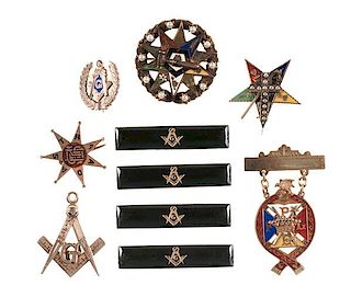 Gold Pins of Freemasons and Other Fraternal Groups 