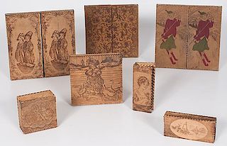 Pyrography Handkerchief Boxes, Plus 
