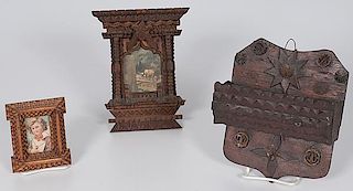 Tramp Art and Chip Carved Frames, Plus 