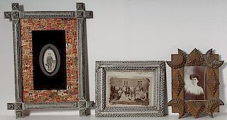 Tramp Art Frames with Photographs 
