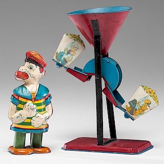 Popeye Seesaw and Barnacle Bill Wind-up Toy 