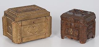 Tramp Art Box and Sewing Box 