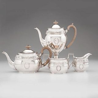 Contemporary English Sterling Tea and Coffee Service 