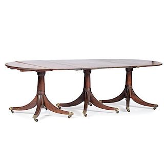 Regency Triple-Pedestal Dining Table 
