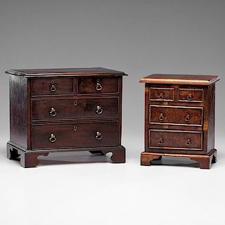 English Chippendale-style Miniature Chests of Drawers 