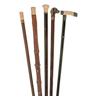 Ivory and Bone Handle Canes 