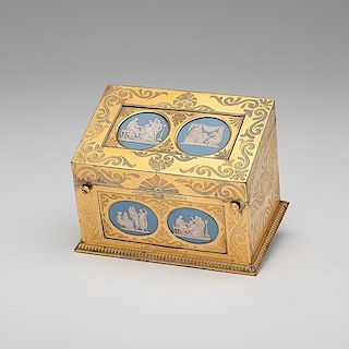 Brass Letter Box with Wedgwood-style Medallions 