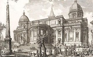 Piranesi Veduta Della Facciata di dietro della Basilica di S. Maria Maggiore Etching 