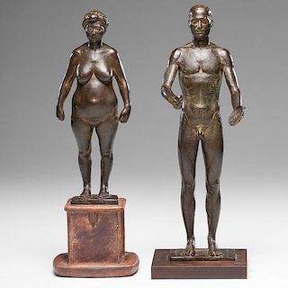 Spanish Bronze Standing Nude Figures 