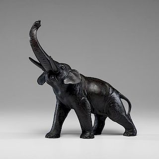 Japanese Meiji Period Bronze Elephant 