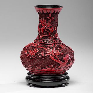 Cinnabar Vase and Stand 
