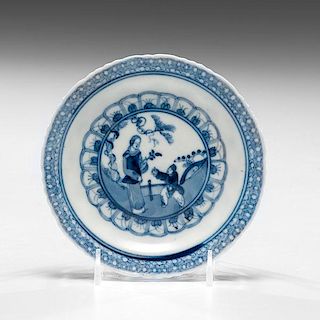 Chinese Nanking Blue and White Saucer 