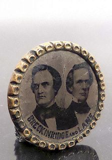 Breckinridge & Lane -1860 Ferrotype Pin