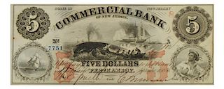Commercial Bank, NJ $5 Whale Note