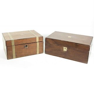 Two Brass Inlaid Boxes